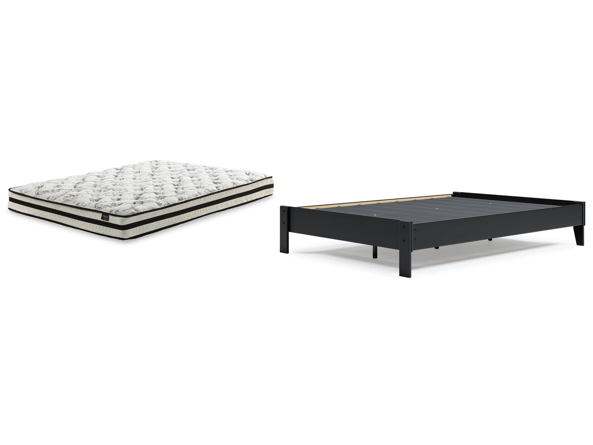 Finch 2-Piece Queen Platform Bed with Mattress (Queen Platform Bed, 8 Inch Chime Innerspring Queen Mattress in a Box)