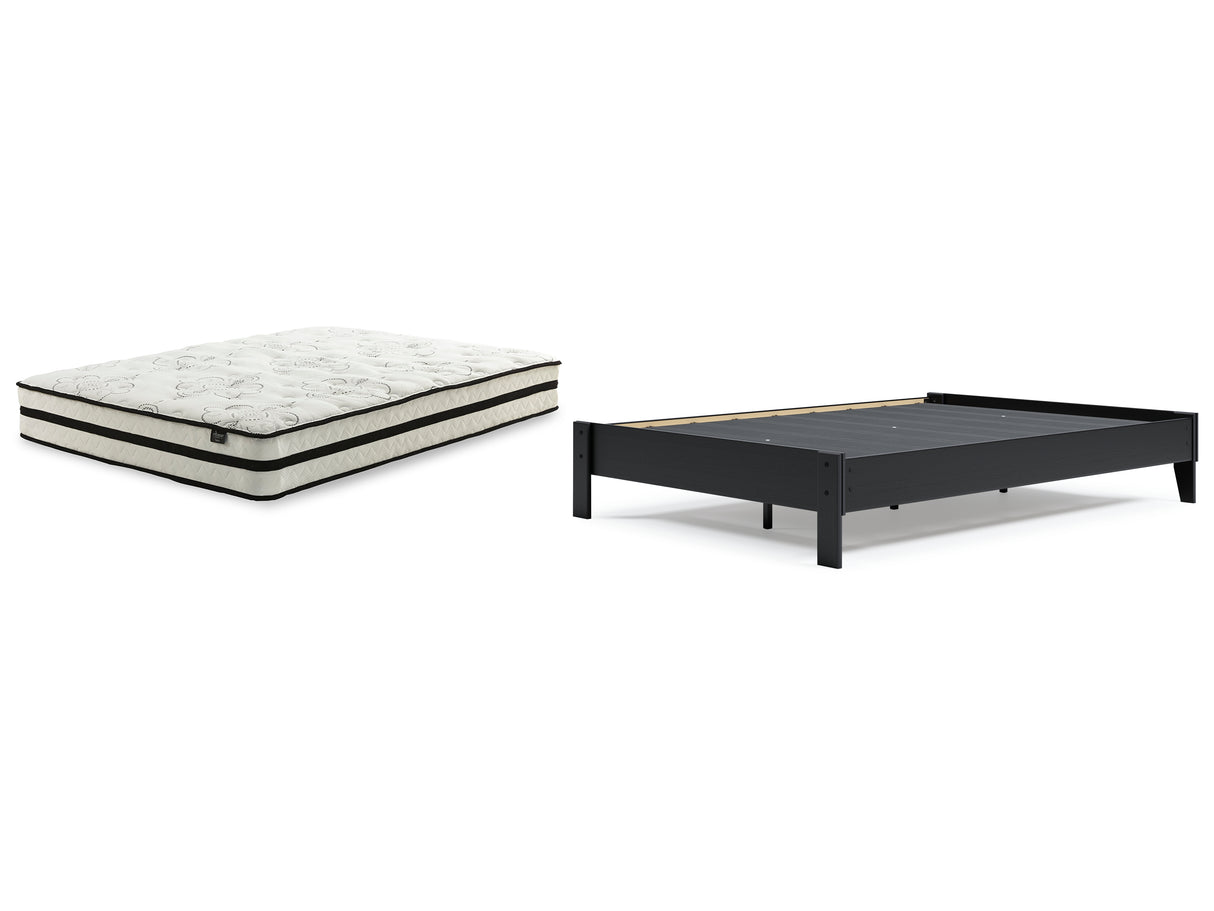 Finch 2-Piece Queen Platform Bed with Mattress (Queen Platform Bed, Chime 10 Inch Hybrid Queen Mattress in a Box)