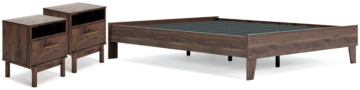 EB3660 3-Piece Queen Platform Bed with 2 Nightstands (Calverson Queen Platform Bed, Calverson Nightstand, Calverson Nightstand)