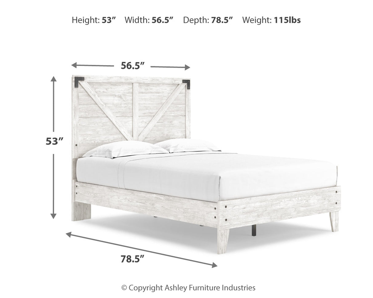 Shawburn 4-Piece Full Panel Platform Bed with 2 Nightstands (Full Platform Bed, Full Crossbuck Panel Headboard, Nightstand, Nightstand)