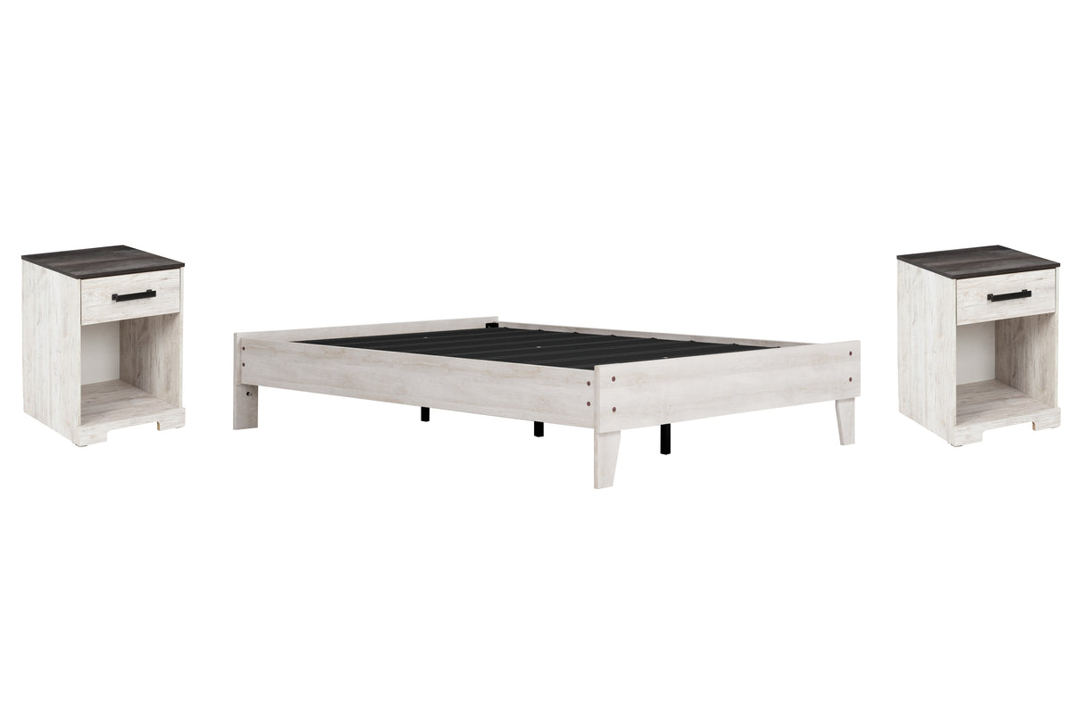 Shawburn 3-Piece Full Platform Bed with 2 Nightstands (Full Platform Bed, Nightstand, Nightstand)