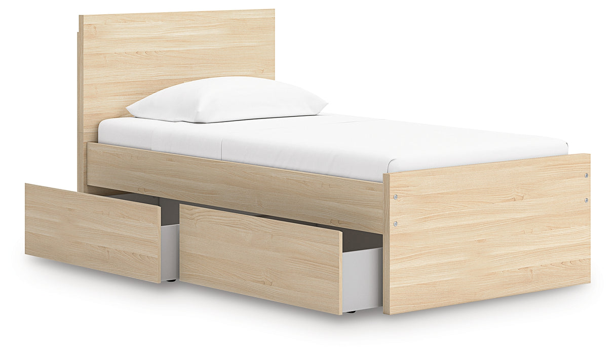 Onita Twin Panel Platform Bed with 1 Side Storage