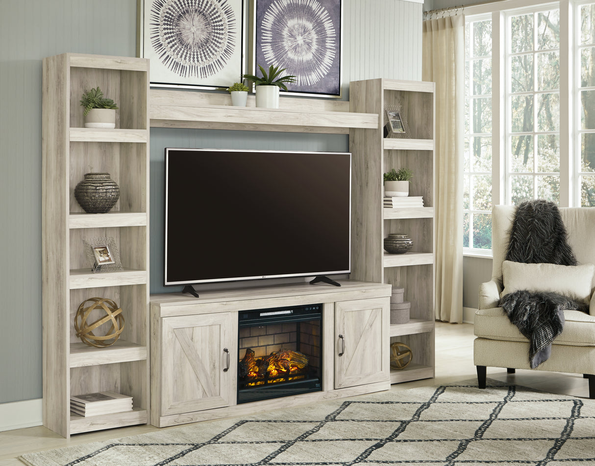 Bellaby 4-Piece Entertainment Center with Electric Fireplace (Configuration: 4-Piece (Bellaby Pier, Bellaby Pier, Bellaby Bridge, Bellaby 60" TV Stand, Entertainment Accessories Electric Infrared Fireplace Insert))