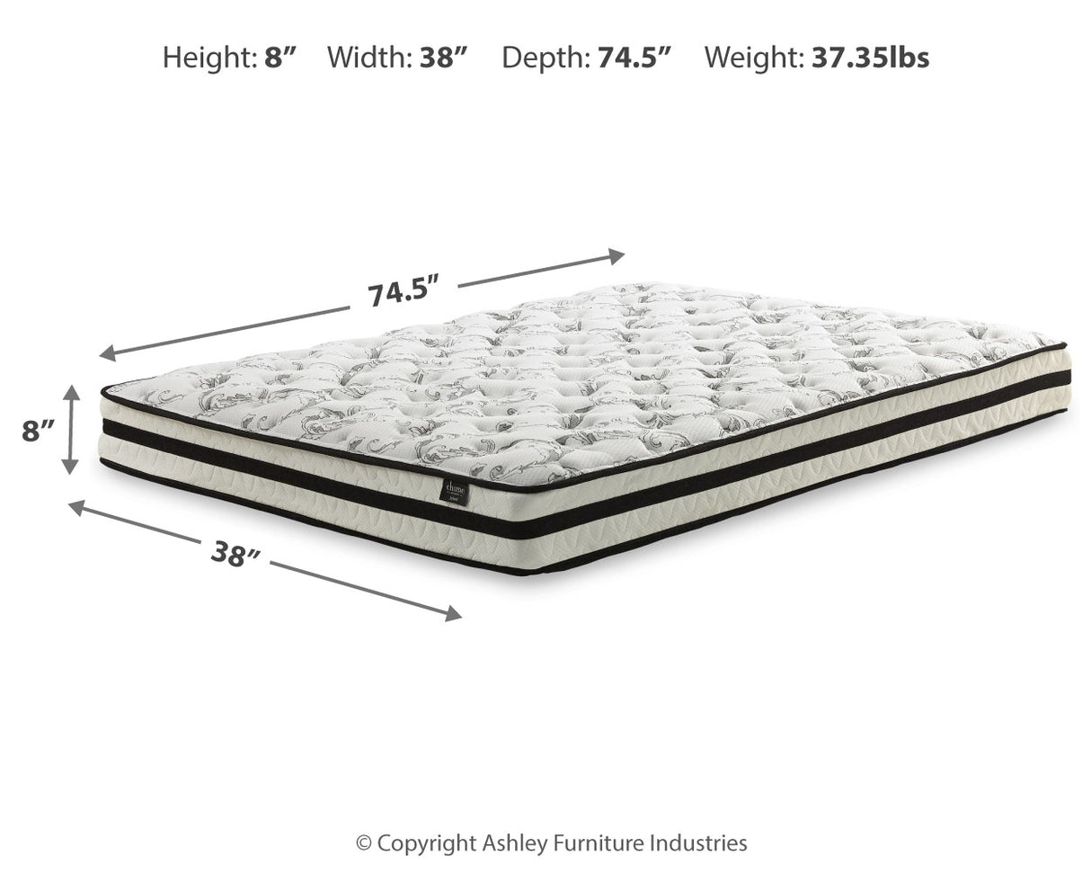 Piperton 2-Piece Twin Platform Bed with Mattress (Twin Platform Bed, 8 Inch Chime Innerspring Twin Mattress in a Box)