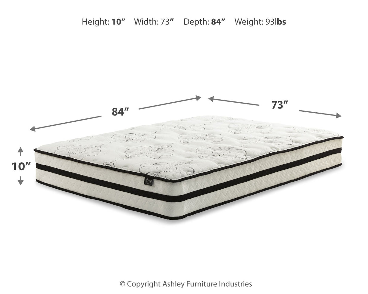 Chime 10 Inch Hybrid 2-Piece Mattress with Adjustable Base (California King Mattress in a Box, Head-Foot Model Best California King Adjustable Base)