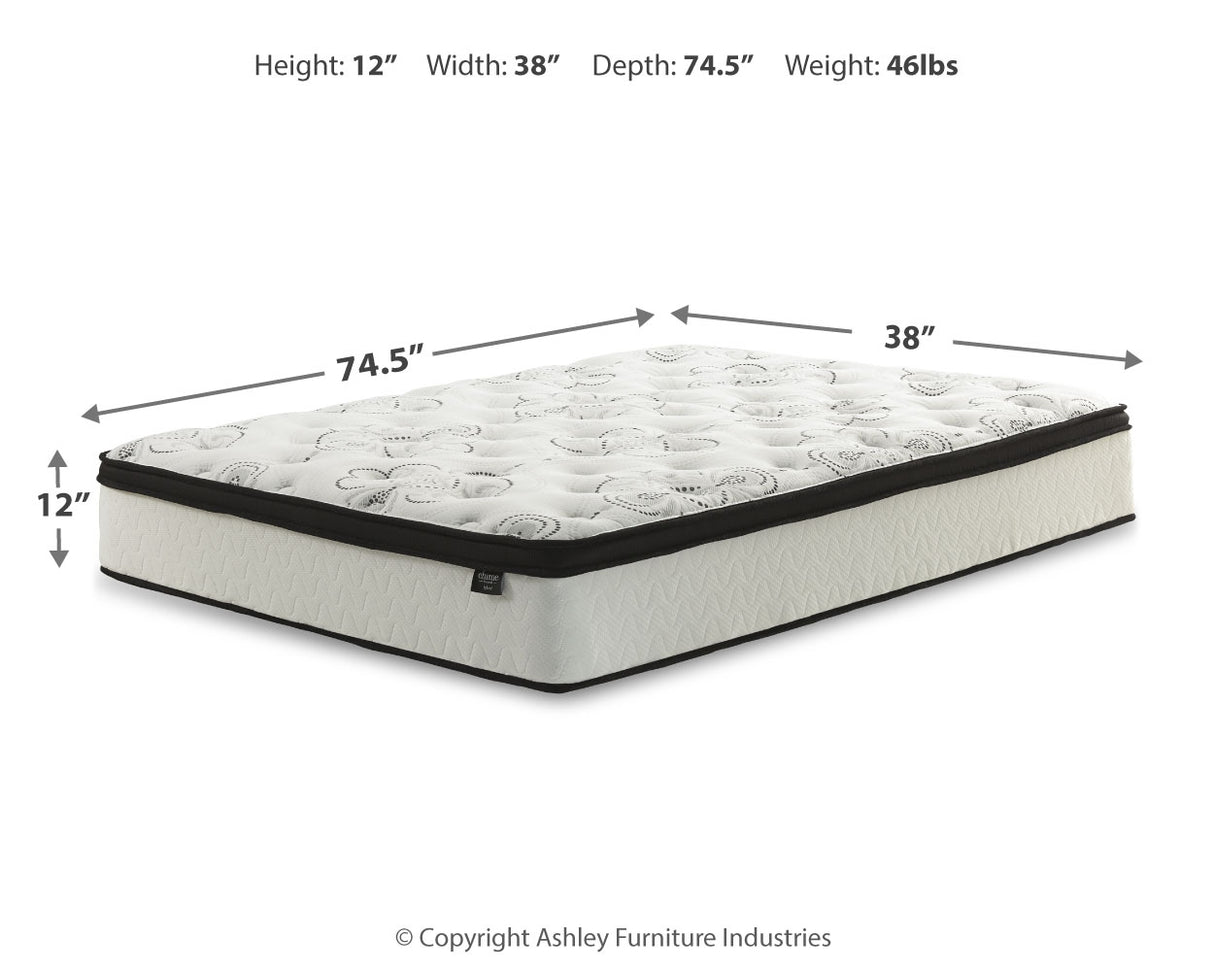 Socalle 2-Piece Twin Platform Bed with Mattress (Twin Platform Bed, Chime 12 Inch Hybrid Twin Mattress in a Box)