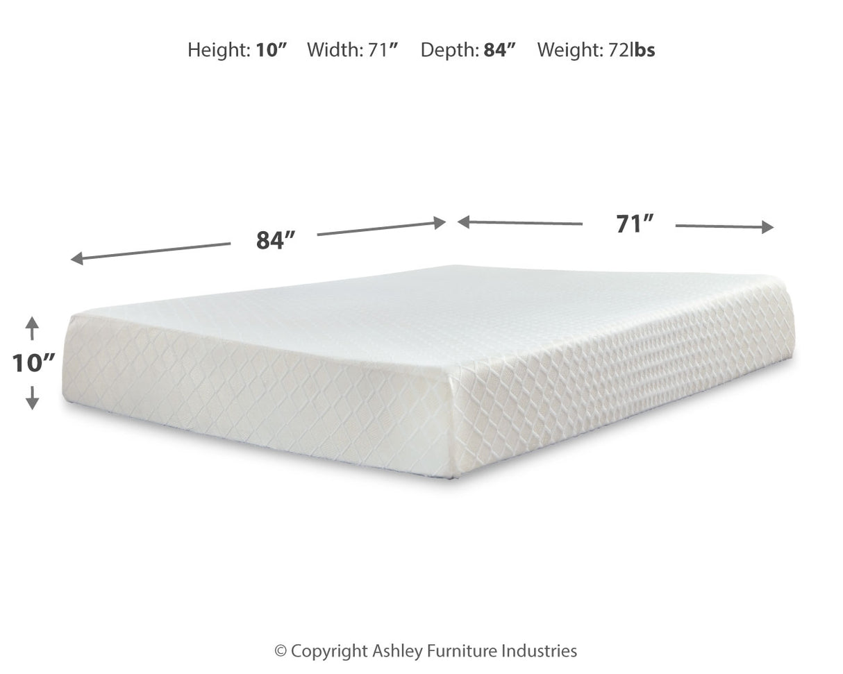 10 Inch Chime Memory Foam 2-Piece Mattress with Adjustable Base (California King Mattress in a Box, Head-Foot Model Best California King Adjustable Base)