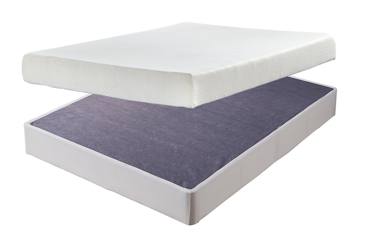 Chime 8 Inch Memory Foam 2-Piece Mattress with Foundation (King Mattress in a Box, Foundation King Foundation)
