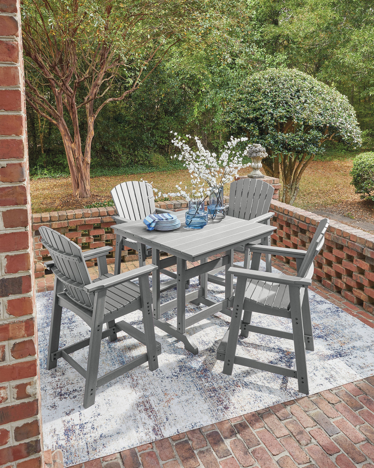 Sanctuary Beach 3-Piece Outdoor Package (Outdoor Counter Height Dining Table, Outdoor Counter Height Bar Stool (Set of 2), Outdoor Counter Height Bar Stool (Set of 2))