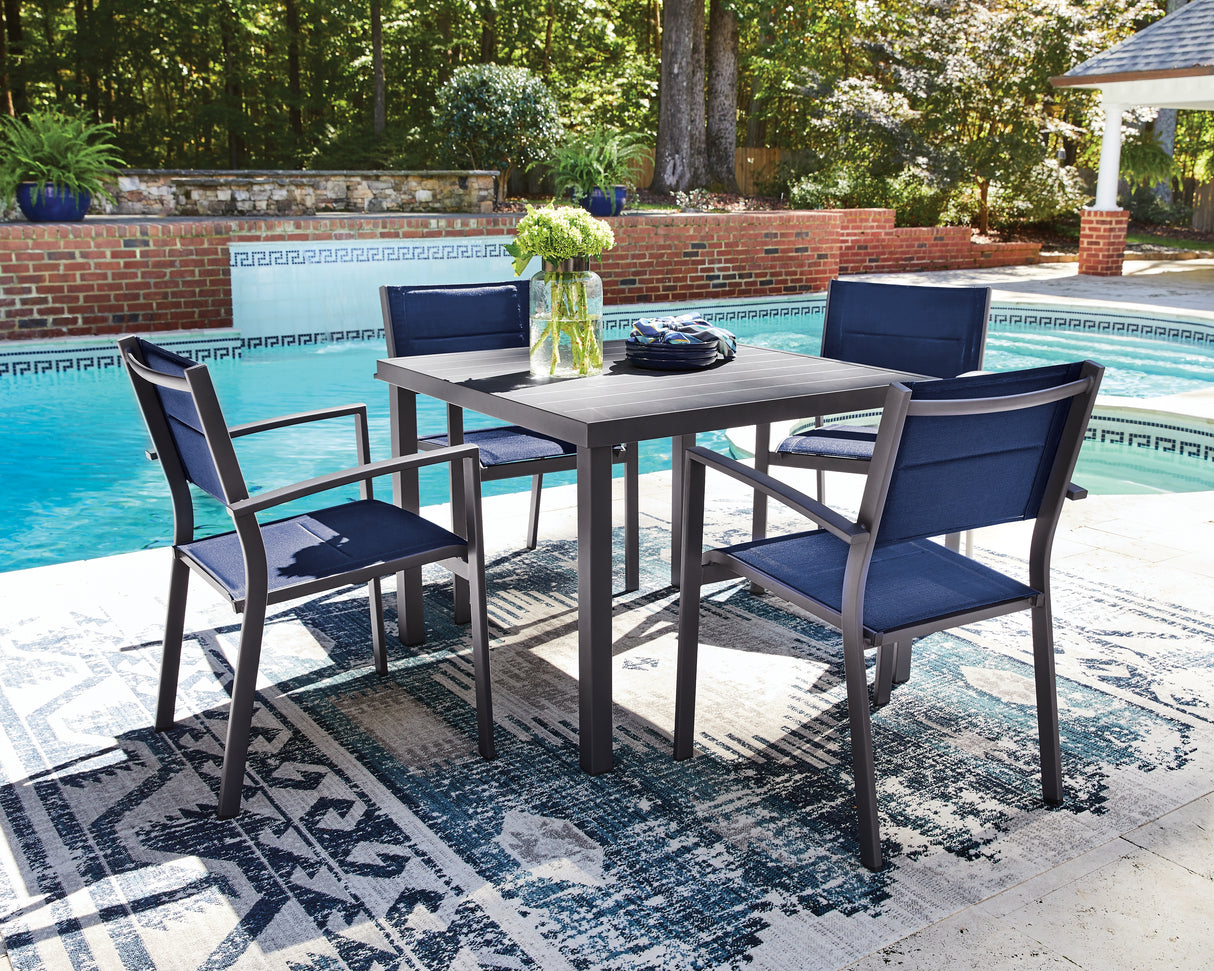 Rocky Creek 2-Piece Outdoor Dining Table and 4 Chairs (Outdoor Dining Table, Outdoor Sling Arm Chair (Set of 4))