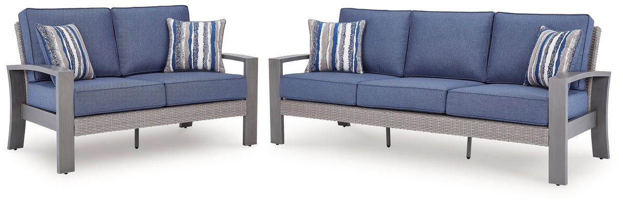 Half Moon Beach 2-Piece Outdoor Sofa and Loveseat