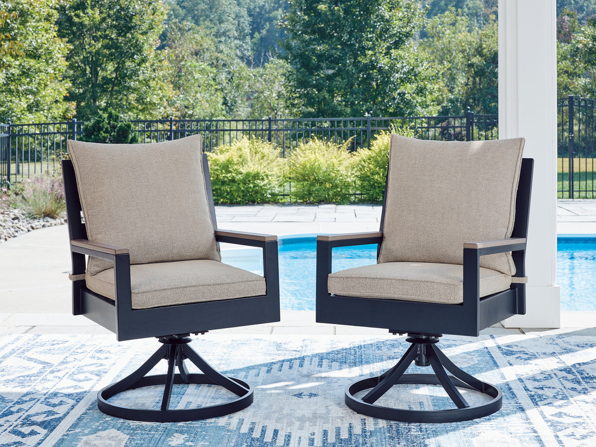 East Beach Outdoor Swivel Chair with Cushion (Set of 2)