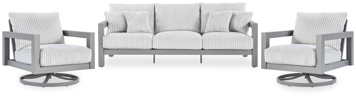 Hurley Park 3-Piece Outdoor Sofa with 2 Lounge Chairs