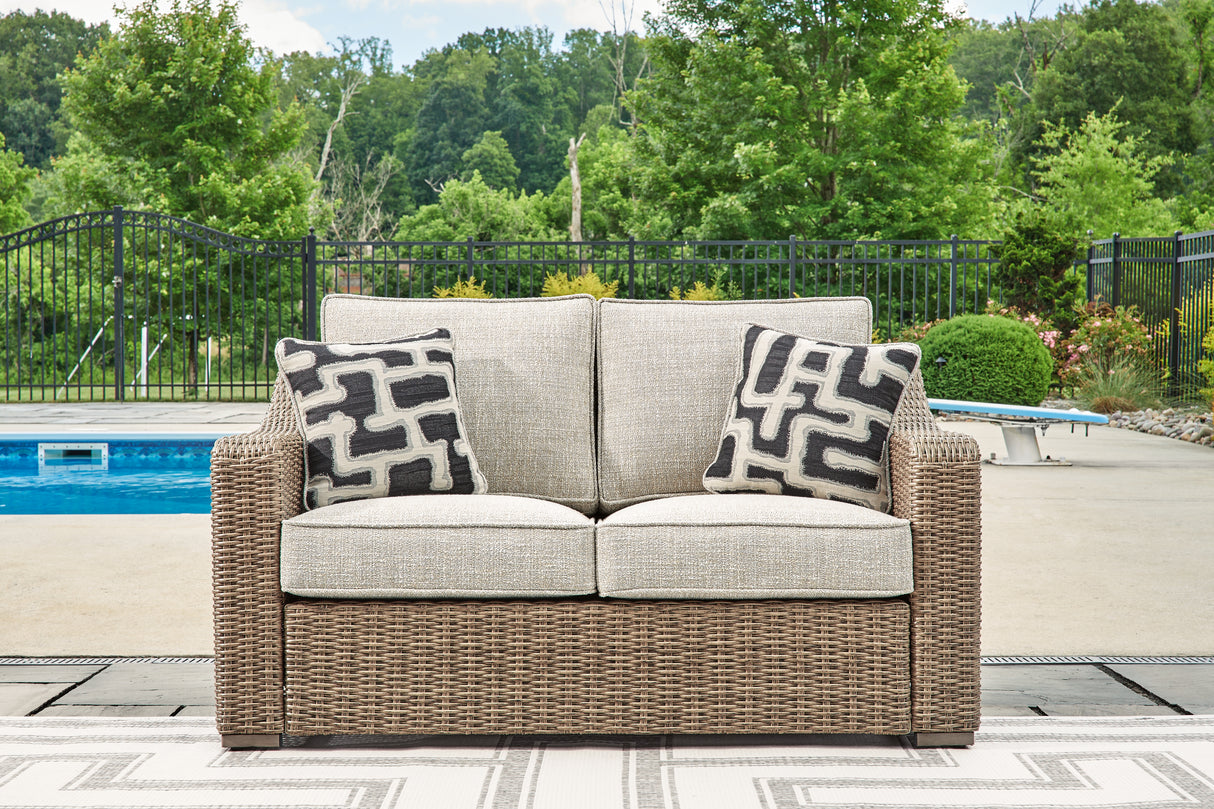 Beachcroft 3-Piece Outdoor Sofa, Loveseat and Chair (Outdoor Sofa with Cushion, Outdoor Loveseat with Cushion, Outdoor Swivel Lounge with Cushion)