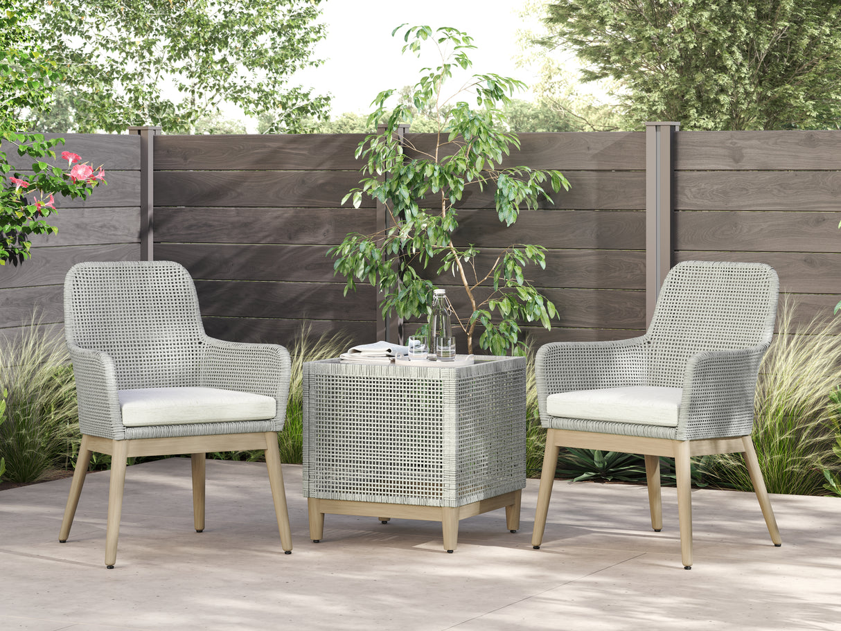 Seton Creek 2-Piece 2 Outdoor Chairs with End Table (Outdoor Dining Arm Chair (Set of 2), Outdoor End Table)