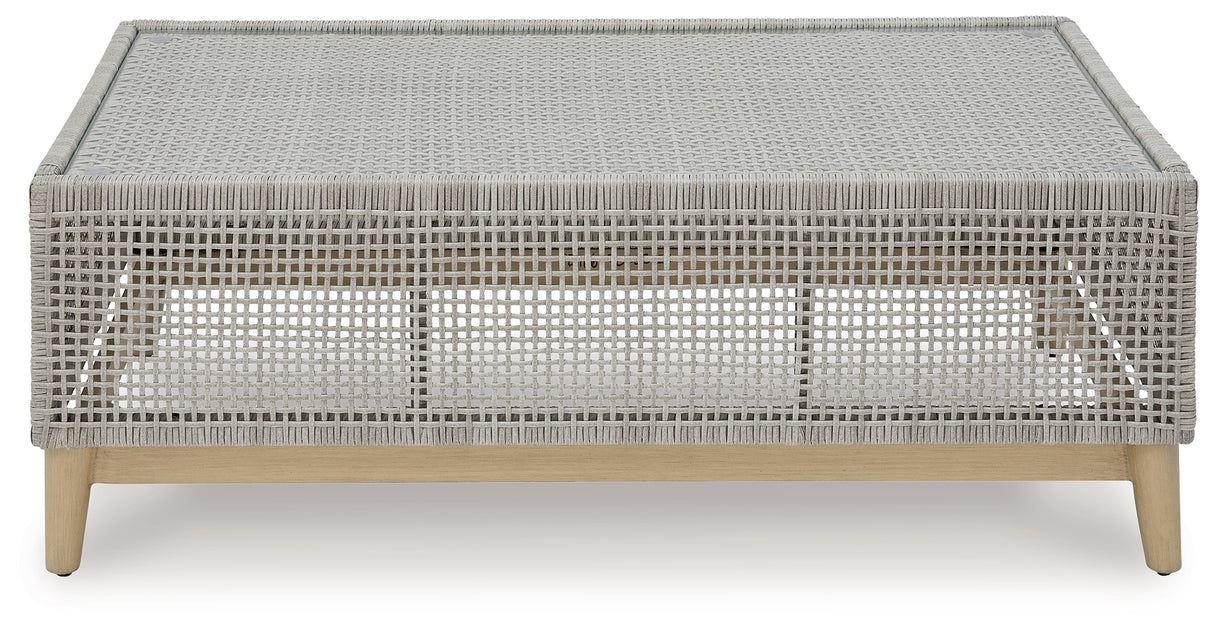 Seton Creek 4-Piece Outdoor Sofa and 2 Chairs with Coffee Table (Outdoor Sofa with Cushion, Outdoor Swivel Lounge with Cushion, Outdoor Swivel Lounge with Cushion, Outdoor Coffee Table)