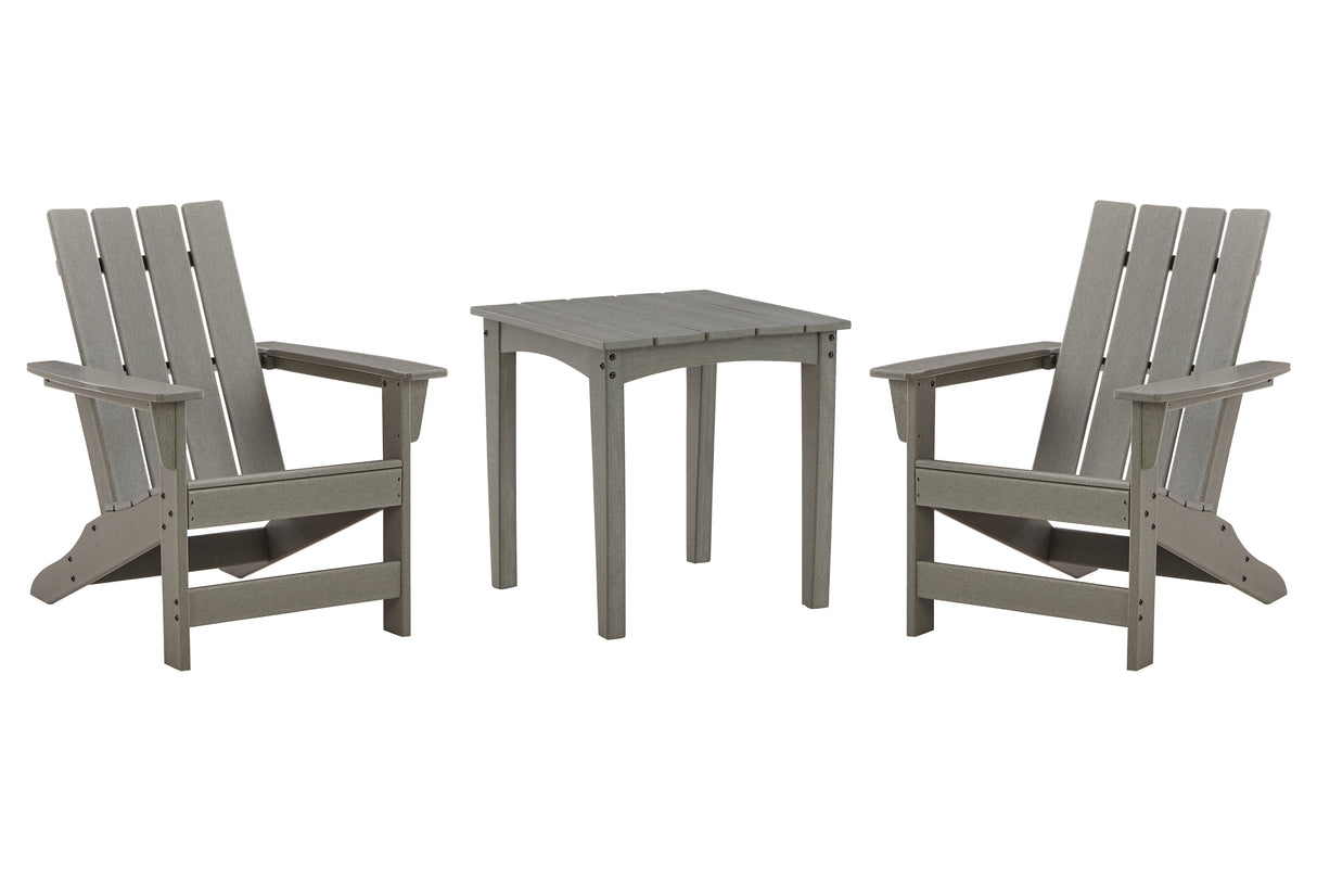 Visola 3-Piece Outdoor Chair with End Table (Outdoor End Table, Adirondack Chair, Adirondack Chair)