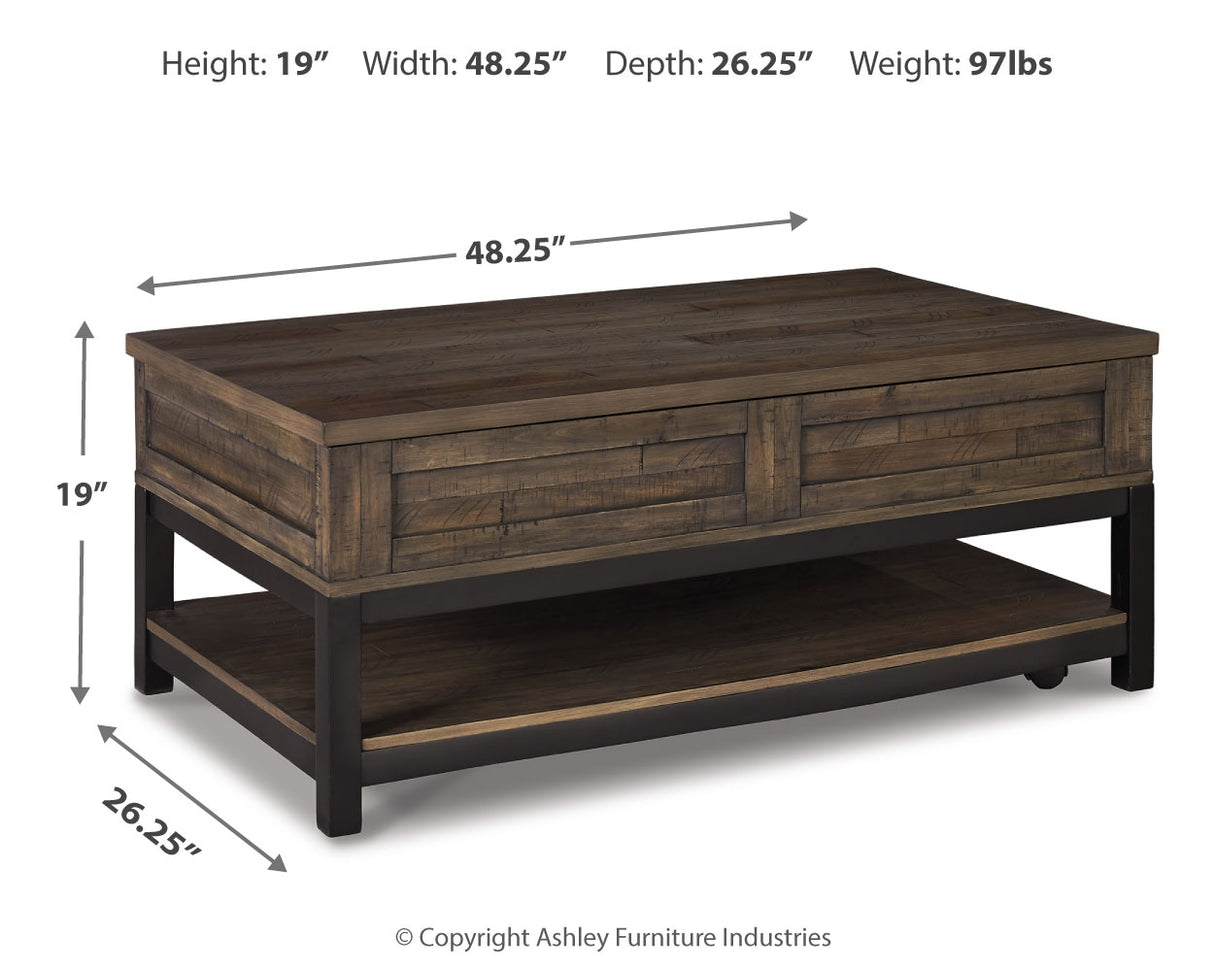 Johurst 3-Piece Coffee Table with 2 End Tables (Coffee Table with Lift Top, End Table, End Table)