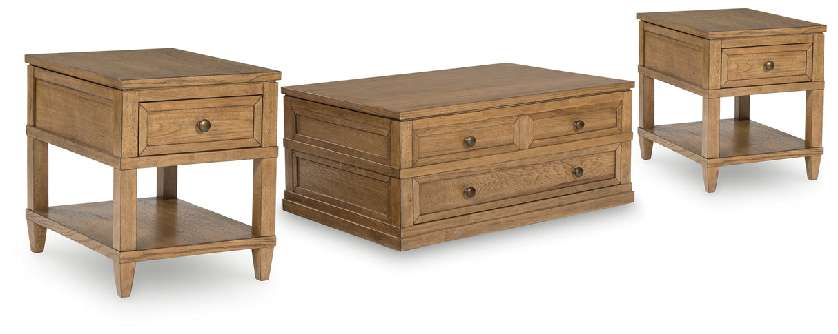 Sharlance 3-Piece Coffee Table with 2 End Tables (Lift-Top Coffee Table, End Table, End Table)