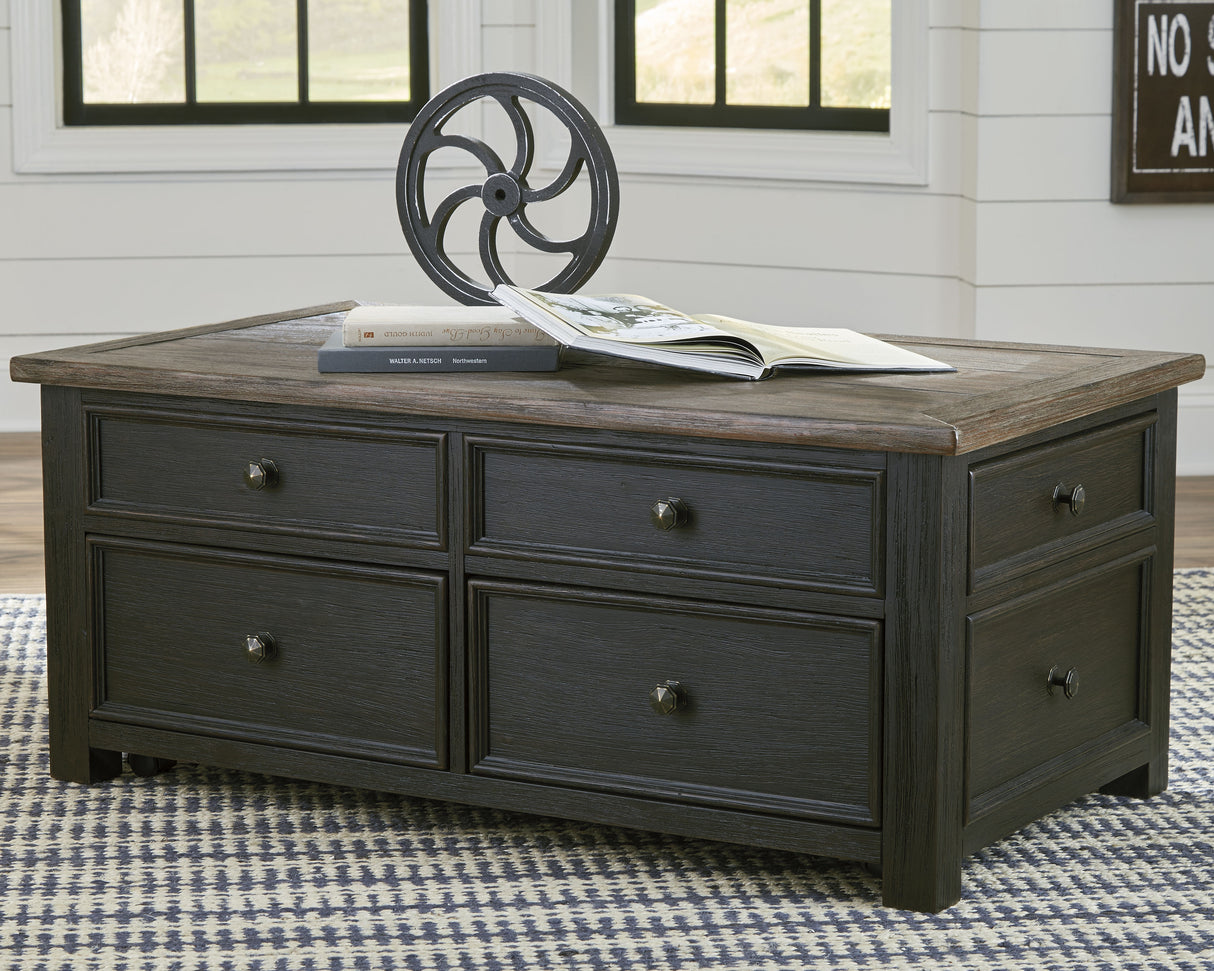 Tyler Creek 2-Piece Coffee Table with 1 End Table (Coffee Table with Lift Top, Chairside End Table with USB Ports & Outlets)