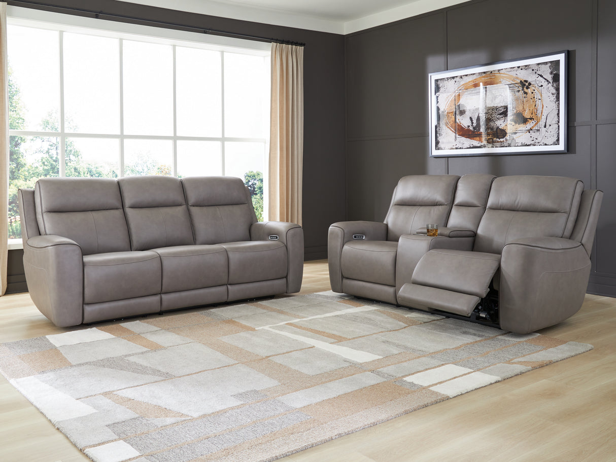 5Z-Comfort 2-Piece Sofa and Loveseat (Power Reclining Sofa, Power Reclining Loveseat with Console)
