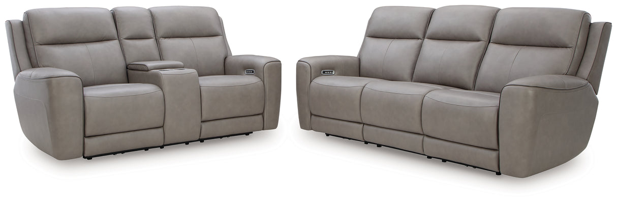 5Z-Comfort 2-Piece Sofa and Loveseat (Power Reclining Sofa, Power Reclining Loveseat with Console)