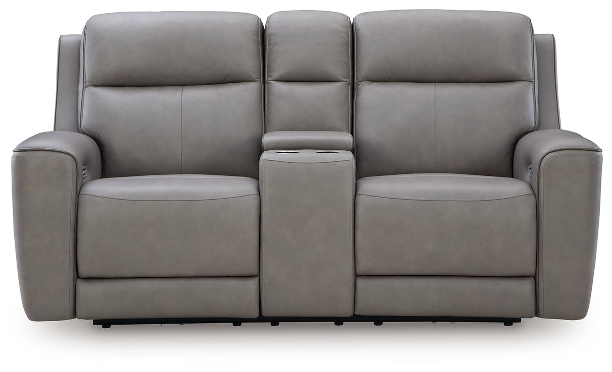 5Z-Comfort Power Reclining Loveseat with Console (Color: Coin)