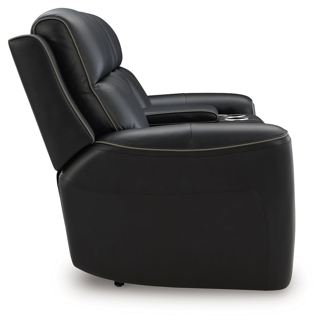 5Z-Comfort Power Reclining Loveseat with Console (Color: Onyx)