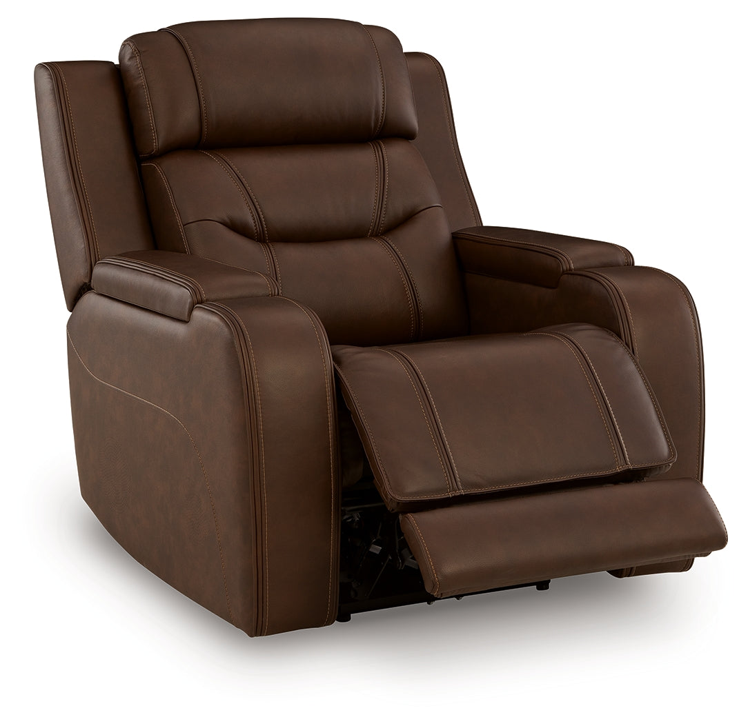 Knightington Power Recliner with Audio Seating (Color: Brown)