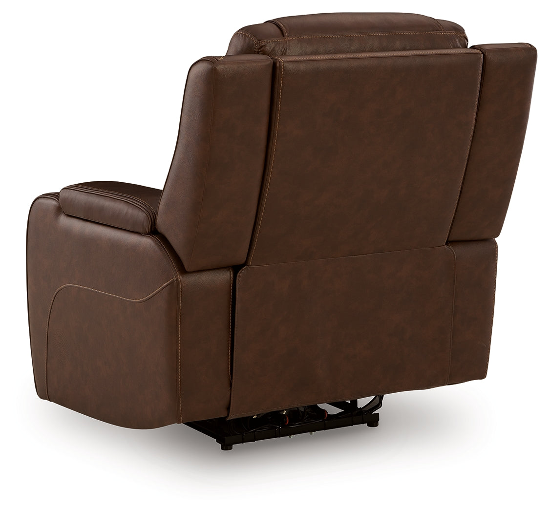 Knightington Power Recliner with Audio Seating (Color: Brown)