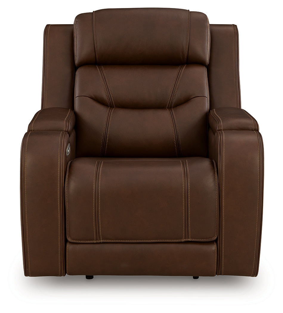 Knightington Power Recliner with Audio Seating (Color: Brown)
