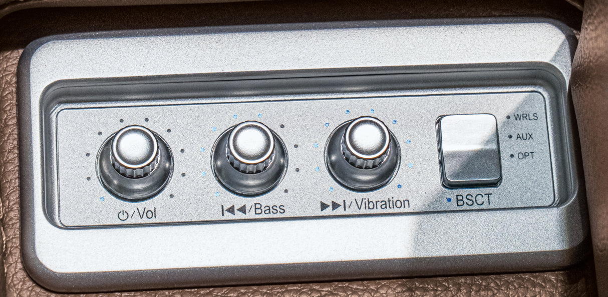 Knightington Power Recliner with Audio Seating (Color: Brown)