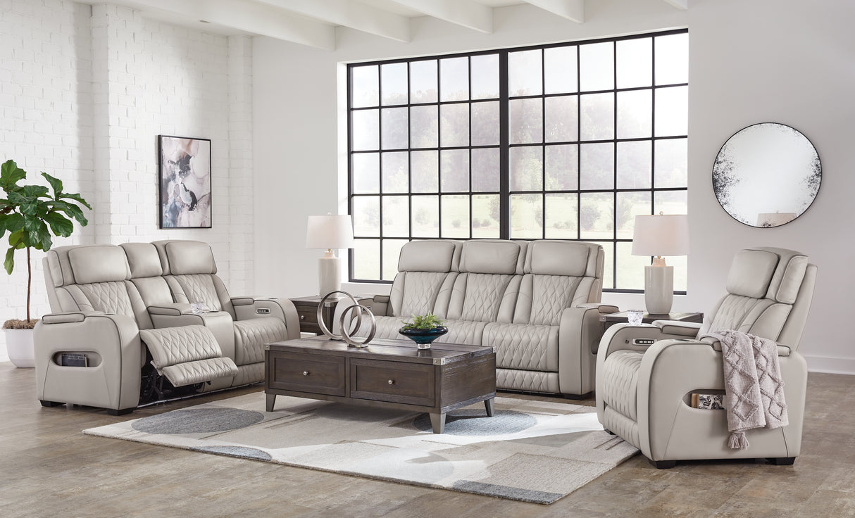 Boyington 3-Piece Sofa, Loveseat and Recliner (Power Reclining Sofa, Power Reclining Loveseat with Console, Power Recliner)