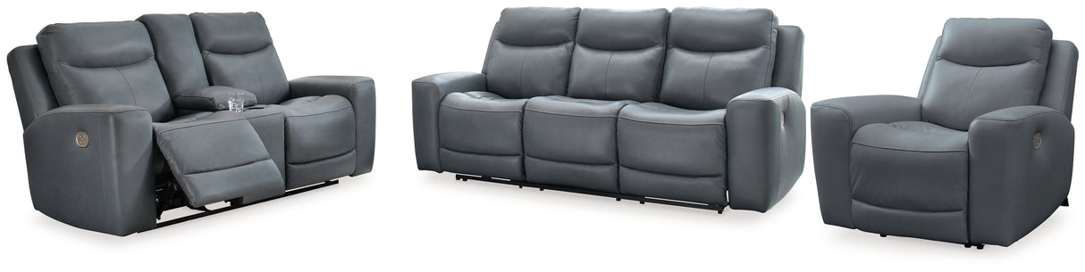 Mindanao 3-Piece Sofa, Loveseat and Recliner (Power Reclining Sofa, Power Reclining Loveseat with Console, Power Recliner)