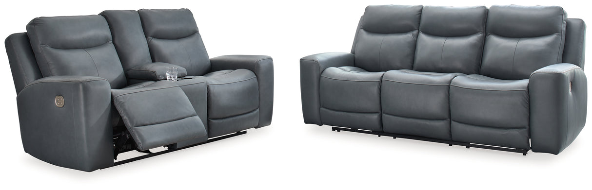 Mindanao 2-Piece Sofa and Loveseat (Power Reclining Sofa, Power Reclining Loveseat with Console)