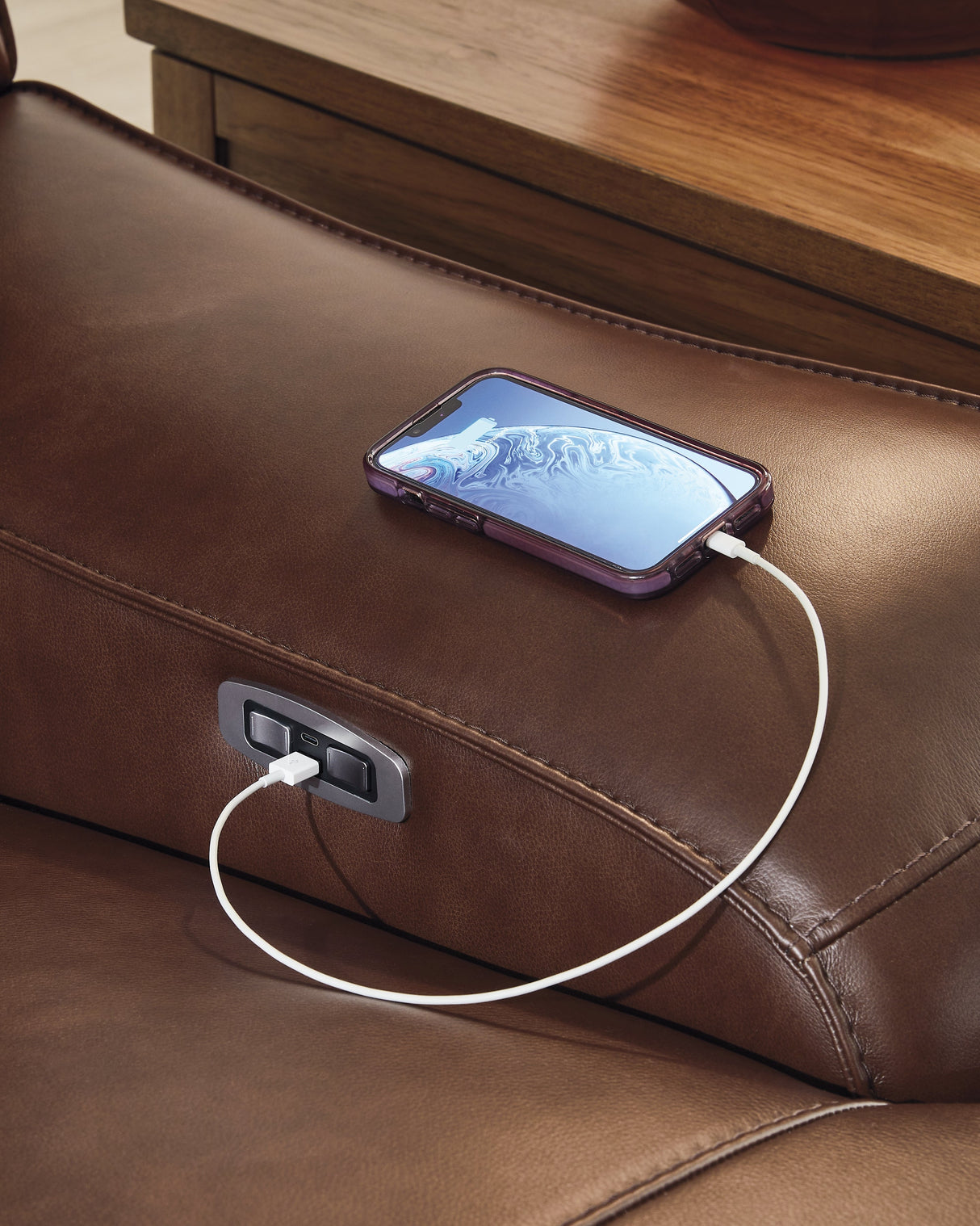 DeepWakes Reclining Sectional with Storage Console (Configuration: 6-Piece (Power Armless Recliner, Armless Chair, Console with Storage, Left-Arm Facing Power Recliner, Right-Arm Facing Power Recliner, Wedge))