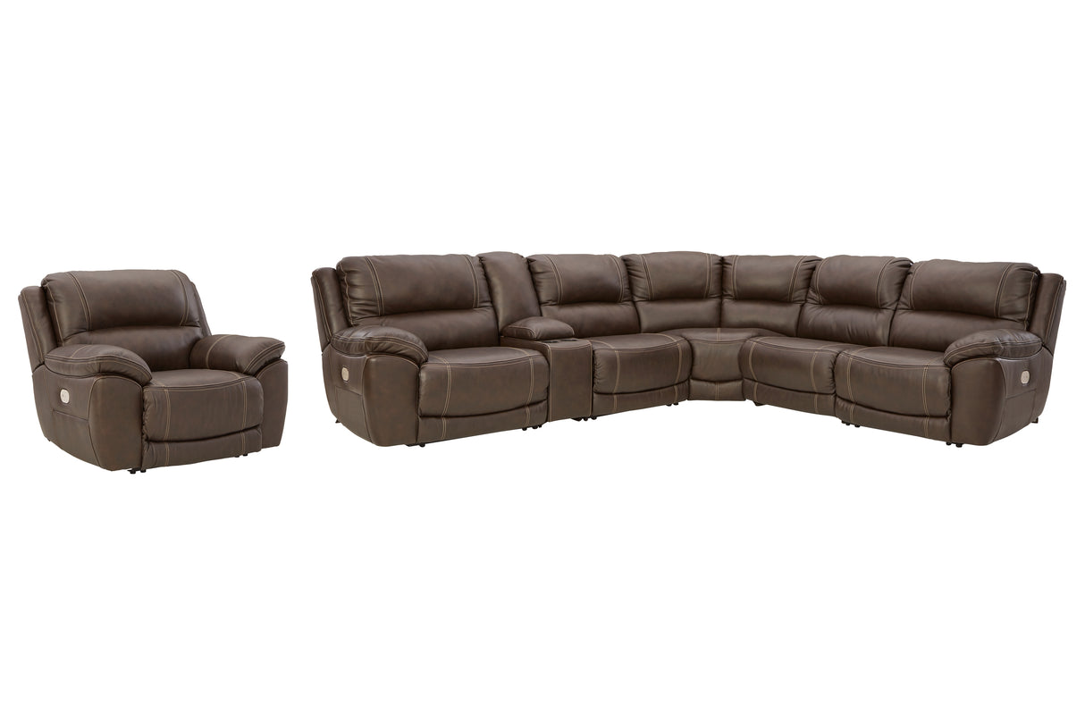 Dunleith 7-Piece Sectional with Recliner (Power Armless Recliner, Armless Chair, Console with Storage, Left-Arm Facing Power Recliner, Right-Arm Facing Power Recliner, Wedge, Power Recliner)