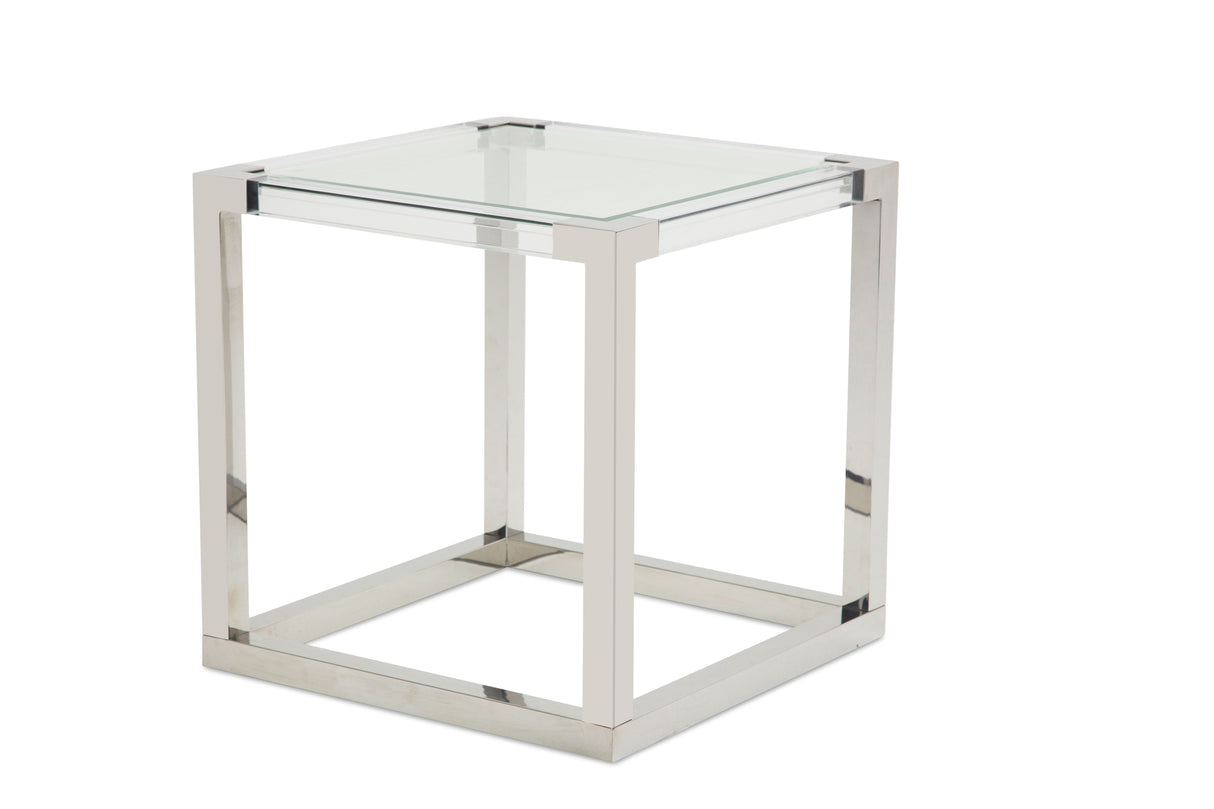 State St. - Square End Table - Stainless Steel