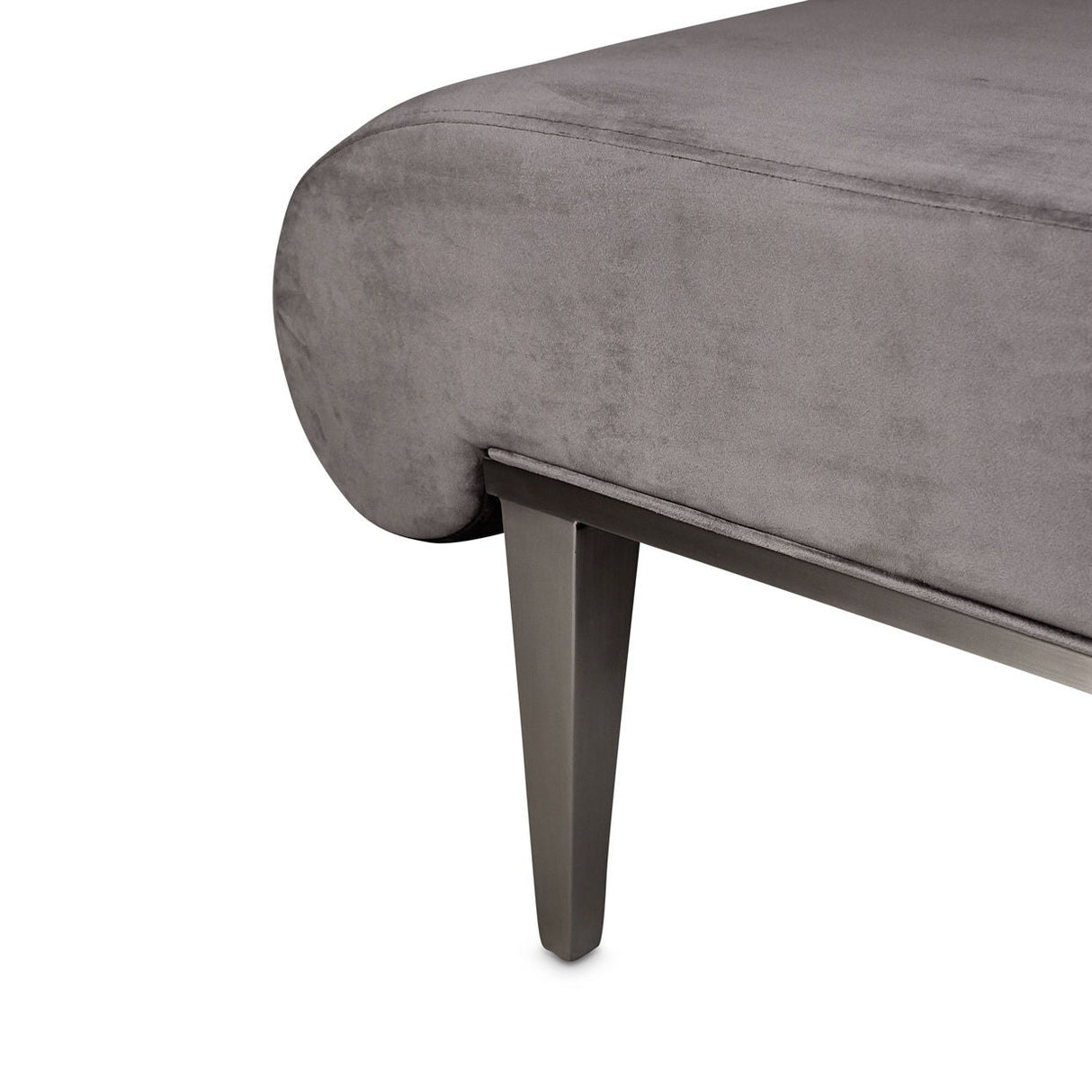 Roxbury Park - Velvet Chaise - Gray Pearl/Stainless Steel