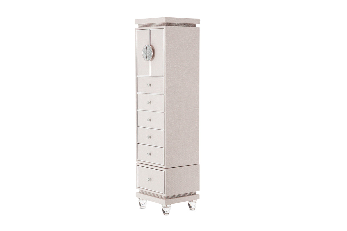 Glimmering Heights - Upholstered Swivel Lingerie Chest - Dove