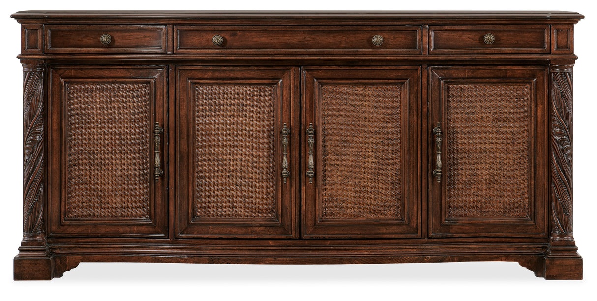 Charleston - Four Door-Three Drawer Buffet - Dark Brown