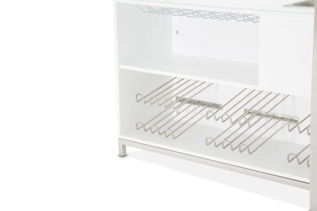 State St. - Bar with Glass Top - Glossy White