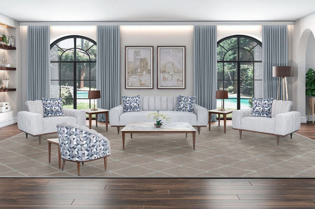 Balboa - Chenille Sofa - Shell Gray/Warm Walnut