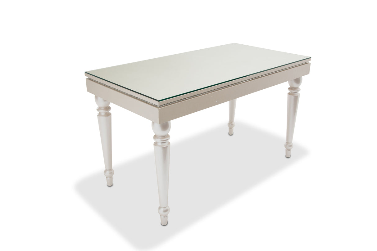 Glimmering Heights - Writing Desk w / Glass Top - Ivory