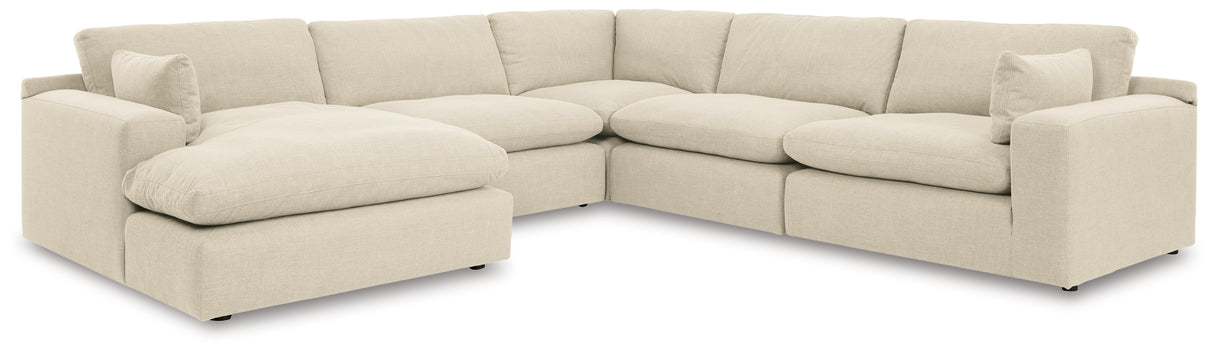 Elyza 6-Piece Sectional with Ottoman (Left-Arm Facing Corner Chaise, Armless Chair, Armless Chair, Right-Arm Facing Corner Chair, Wedge, Oversized Accent Ottoman)