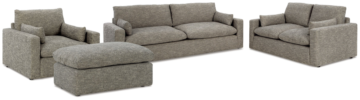 Dramatic 4-Piece Sofa, Loveseat, Chair and Ottoman (Sofa, Loveseat, Oversized Chair, Ottoman)