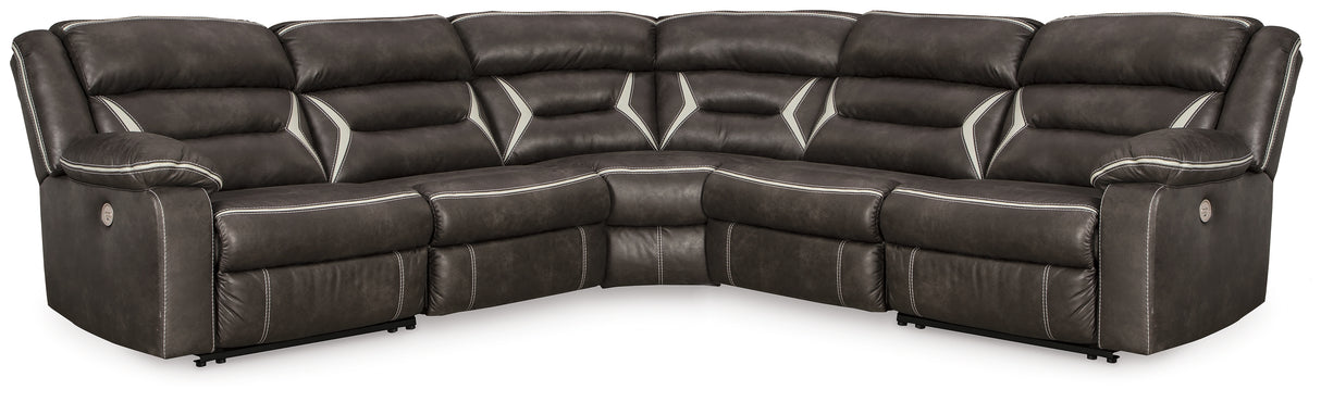 Kincord 3-Piece Power Reclining Sectional (Configuration: 5-Piece (Kincord Left-Arm Facing Power Recliner, Kincord Right-Arm Facing Power Recliner, Kincord Wedge, Kincord Armless Chair, Kincord Armless Chair))