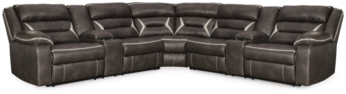 Kincord 3-Piece Power Reclining Sectional (Configuration: 3-Piece (Kincord Left-Arm Facing Power Reclining Sofa with Console, Kincord Right-Arm Facing Power Reclining Sofa with Console, Kincord Wedge))