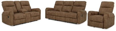 Edenwold 3-Piece Sofa, Loveseat and Recliner (Reclining Sofa, Reclining Loveseat with Console, Recliner)
