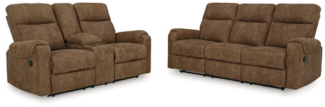 Edenwold 2-Piece Sofa and Loveseat (Reclining Sofa, Reclining Loveseat with Console)